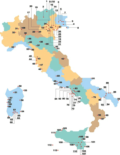 mappa basi nato italia